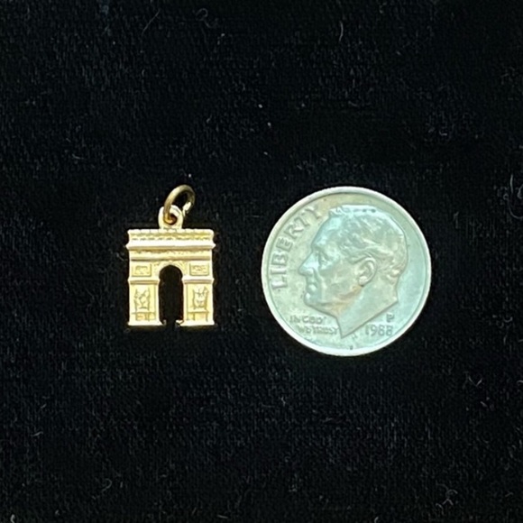 Walker & Hall 14k Gold ✨ Arc De Triomphe Necklace Charm 🇫🇷 - Picture 9 of 9
